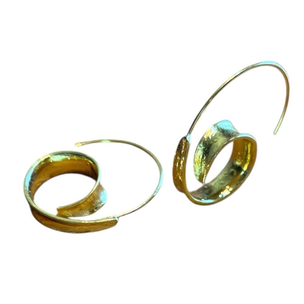 Gold Spiral Leaf Earrings
